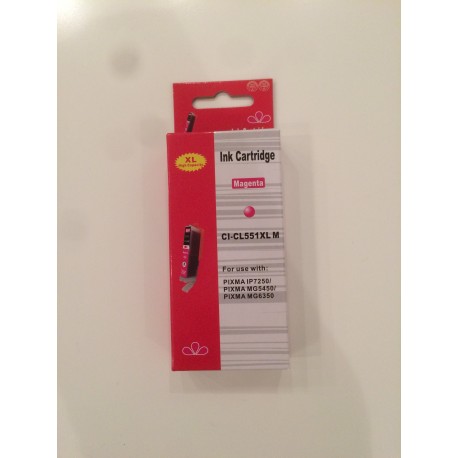 1 sæt (6 stk.) PGI 550XL BK, CLI 551XL BK,C,M,Y & GY,  kompatible patroner m/chip