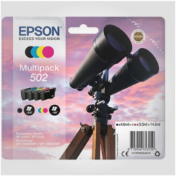 Epson T502 Sæt 4. stk (BK,C,M,Y), Originale patroner