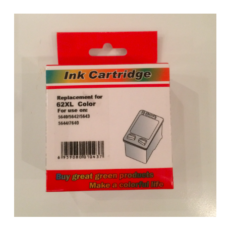 Sampak 2 stk. HPC 62XL BK,CMY, Kompatible patroner