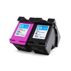 HP 302XL sæt (2 stk.)  BK og CMY, Kompatible patroner