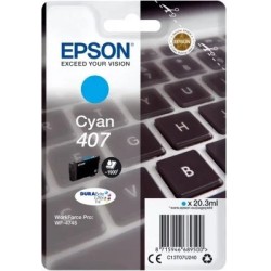 Epson 407 Cyan Blækpatron – 20,3 ml | Original Epson Blæk