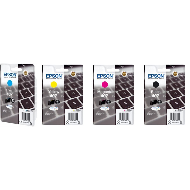 Epson 407 Blækpatron, Yellow – 20,3 ml, 1900 sider