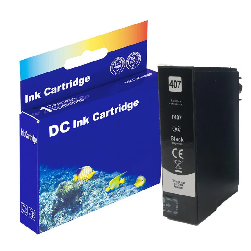 Epson 407XL BK Blækpatron – 45 ml (Kompatibel) | Høj Kapacitet