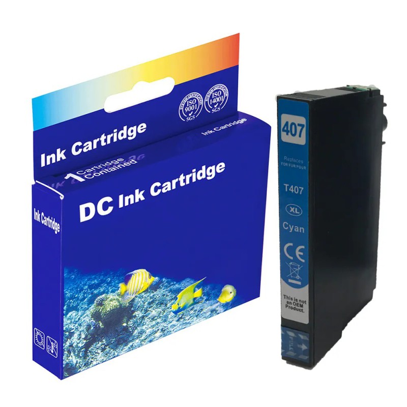 Epson 407XL Cyan Blækpatron – 26ml (Kompatibel) | Høj Kapacitet