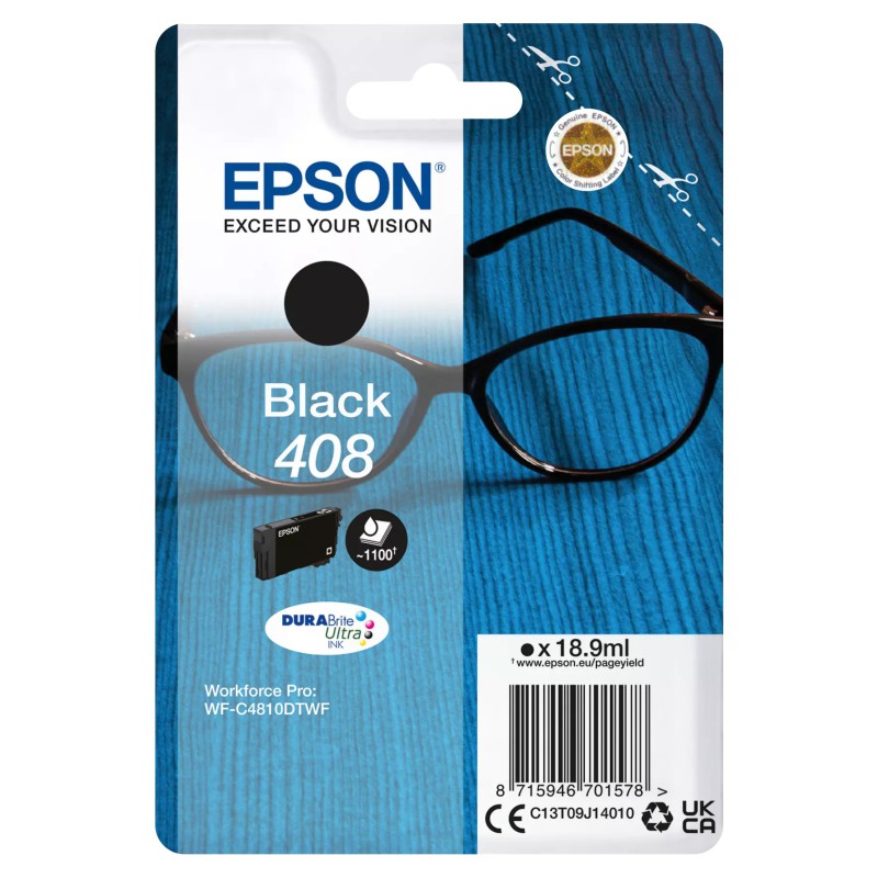 Epson 408 Sort Blækpatron – 18,9 ml | Original Epson Kvalitet