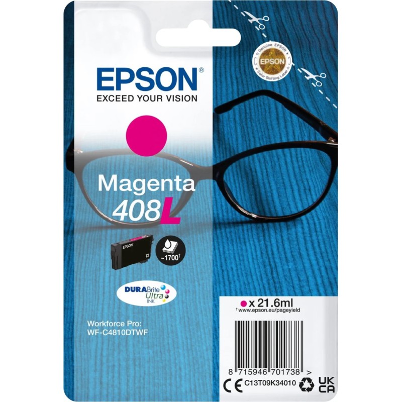 Epson 408L Magenta Blækpatron – 21,6ml  | Original Epson Blæk