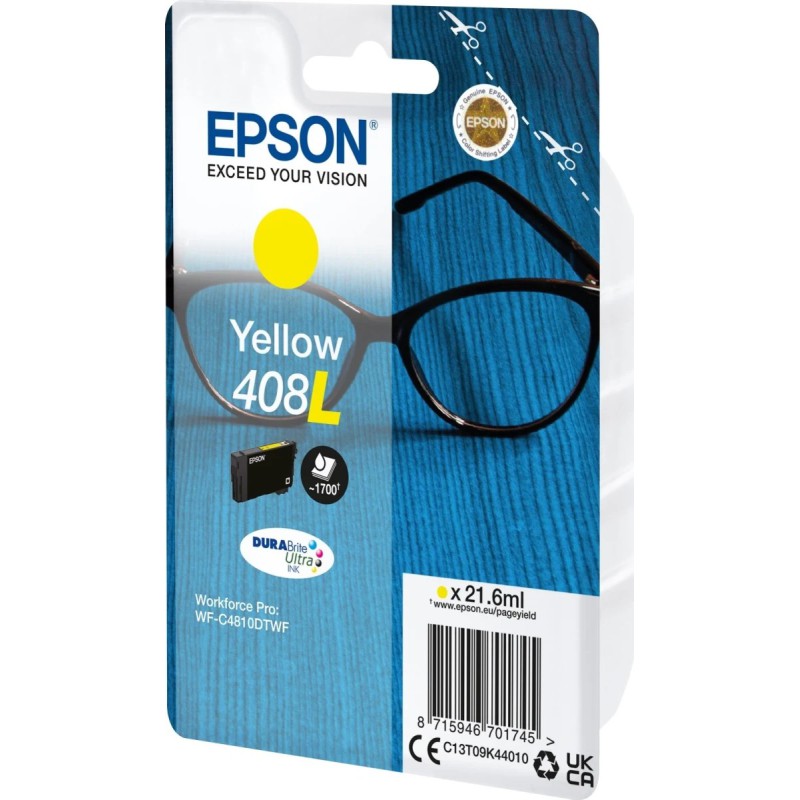 Epson 408L Yellow Blækpatron – 21,6ml  | Original Epson Blæk