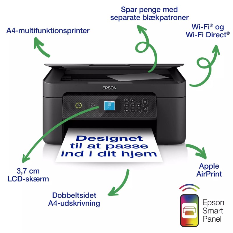 Epson Expression Home XP-3200 + Ekstra 604XL Blæk | Trådløs Multifunktionsprinter