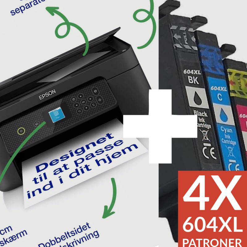 ekstra 4 stk. 604XL kompatible patroner: