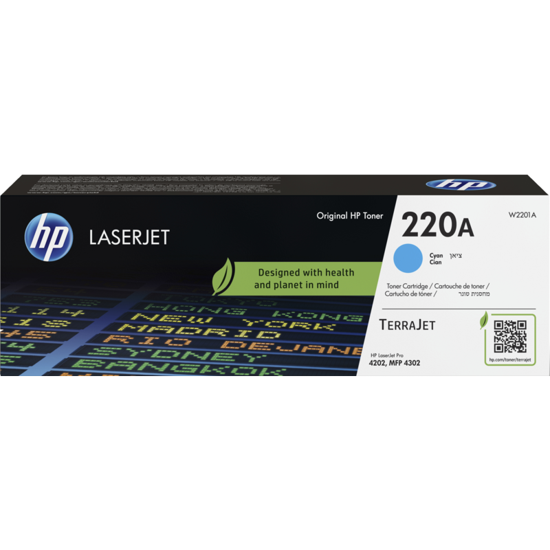 HP 220A Original Cyan Toner (W2201A) – Høj kvalitet og effektivitet