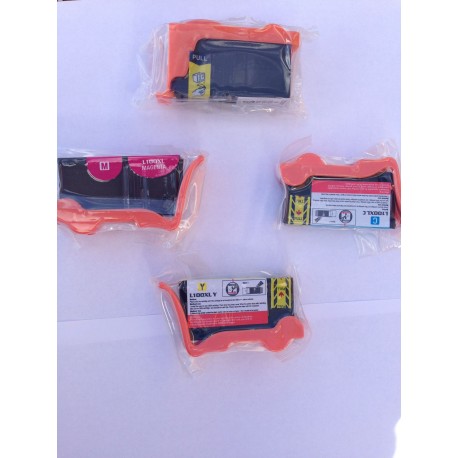 Sæt (4 stk) 100XL BK,C,M,Y, m/opdateret chip, kompatible