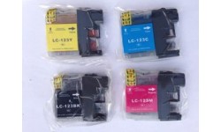 Sæt: (4 stk) LC 121/123XL BK, C, M, Y, kompatibel patron