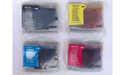 Sæt (4 stk) af LC 970 BK+C+M+Y, kompatible patroner